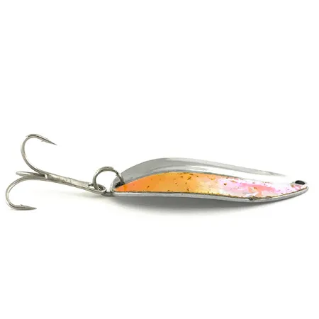 Vintage TODDCO Main liner , 2/5oz Nickel / Nickel / Orange fishing spoon #6877