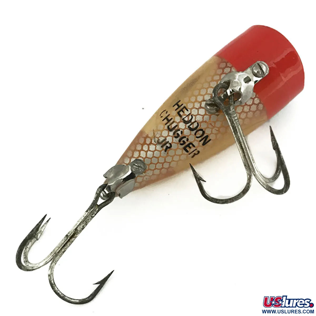 Vintage Heddon Chugger JR, 1/3oz Red / White fishing lure #6882