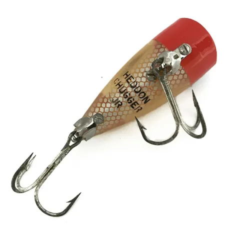 Vintage Heddon Chugger JR, 1/3oz Red / White fishing lure #6882