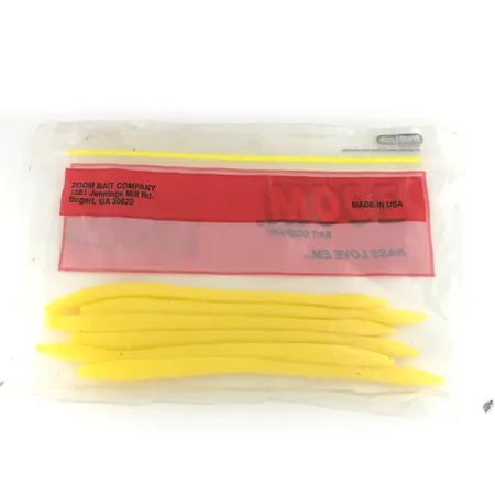 Zoom Finesse Worm soft bait 6pcs, Yellow fishing #6890