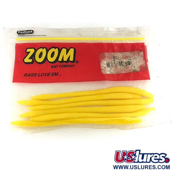   Zoom Finesse Worm soft bait 6pcs,  Yellow fishing #6890