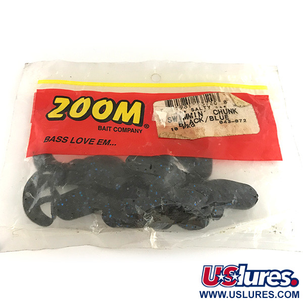   Zoom Swimmin' Chunk soft bait 6pcs,  Black / Blue fishing #6891