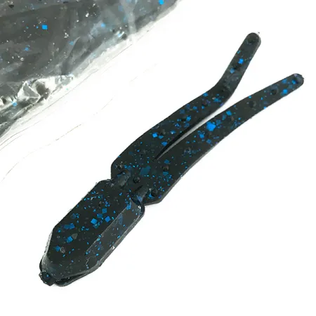 Zoom Skinny Chunk soft bait 18pcs, Black / Blue Glitter fishing #6895