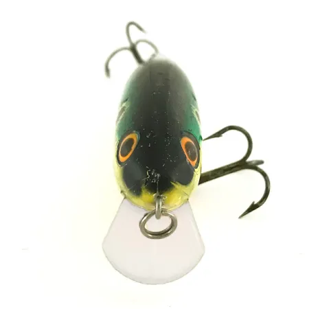 Vintage Heddon  Excalibur Shallow Runner Bill Dance Swim N Image, 2/5oz Gold / Green fishing lure #6906