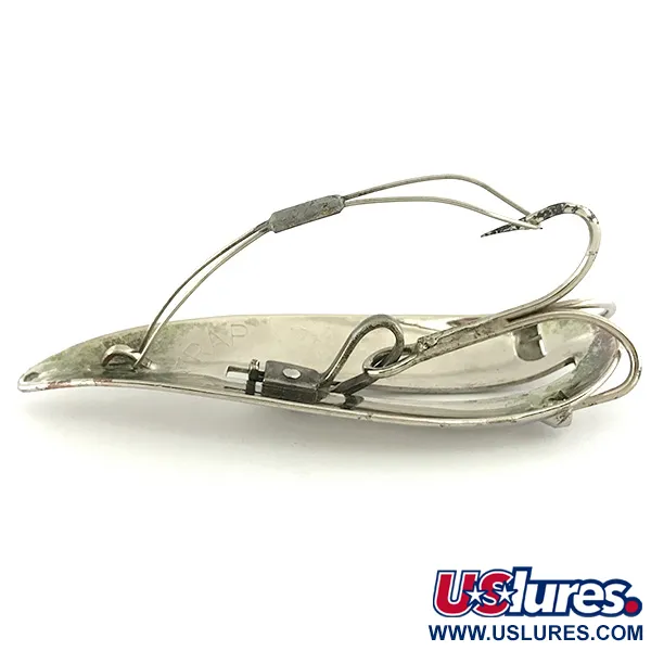 Vintage  Weedless Bait  Weedless Larson Bait Fishtrap, 3/5oz Nickel fishing spoon #6909
