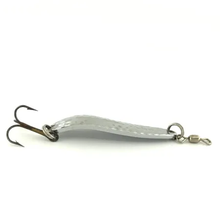 Vintage Luhr Jensen Krocodile Die #3, 1/2oz Hammered Nickel fishing spoon #6914