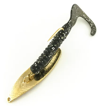 Vintage Mepps Timber Doodle 0, 1/4oz Gold / Black fishing spoon #6915