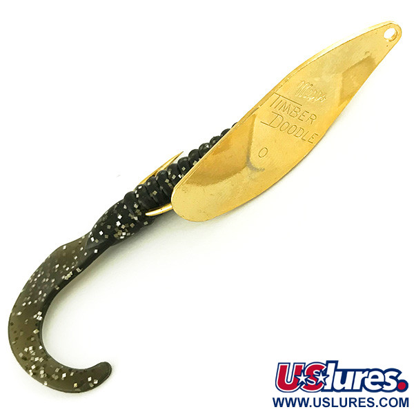 Vintage   Mepps Timber Doodle 0, 1/4oz Gold / Black fishing spoon #6915