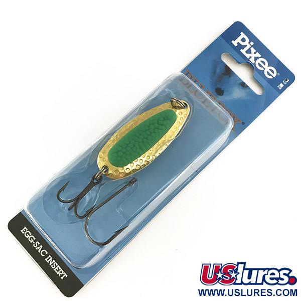   Blue Fox Pixee, 1/2oz Green / Gold (24 Carat Gold Plated) fishing spoon #6920