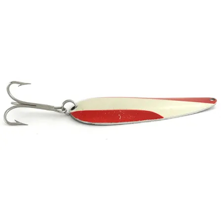 Vintage Nebco Aqua Spoon, 3/4oz Red / White / Nickel fishing spoon #6928