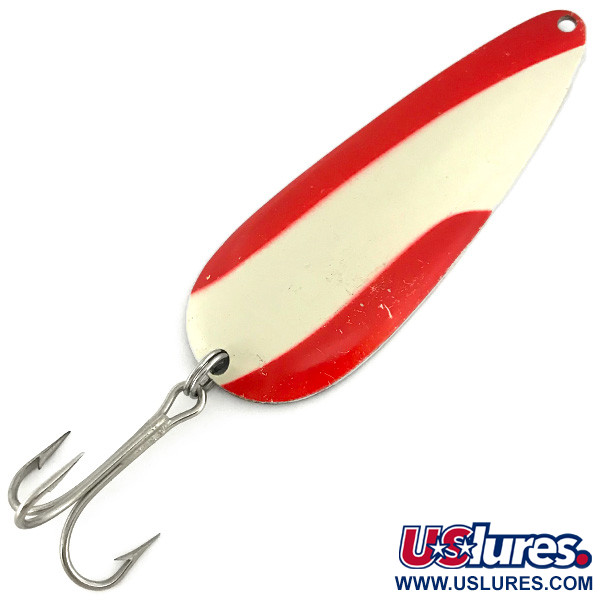 Vintage  Nebco Aqua Spoon, 3/4oz Red / White / Nickel fishing spoon #6928