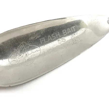 Vintage Nebco FlashBait 66, 3/4oz Black / White / Nickel fishing spoon #6929