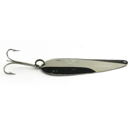Vintage Nebco FlashBait 66, 3/4oz Black / White / Nickel fishing spoon #6929
