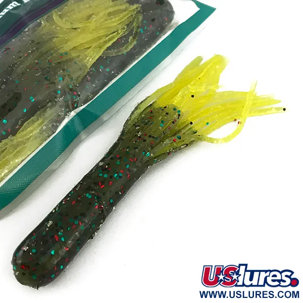   Bass Pro Shops Tournament Series soft bait 6pcs,  Green Pumpkin Chartreus fishing #6952