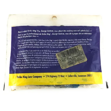 Strike King Bitsy Tube soft bait 10pcs, Blue Flake fishing #6953