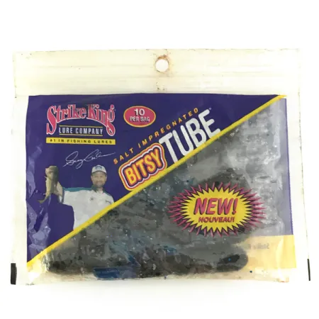 Strike King Bitsy Tube soft bait 10pcs, Blue Flake fishing #6953