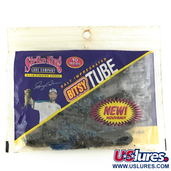   Strike King Bitsy Tube soft bait 10pcs,  Blue Flake fishing #6953