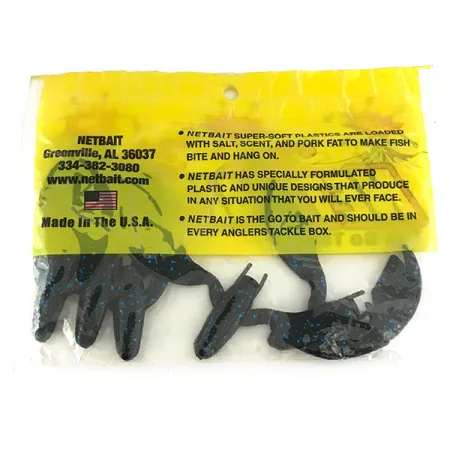 NetBait Netbait Chunk Sr soft bait 5pcs, Black Blue fishing #6956