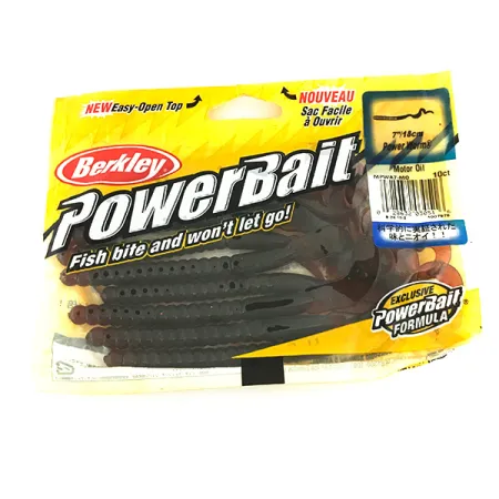 Berkley Power Worm soft bait 9pcs, Motor Oil fishing #6957