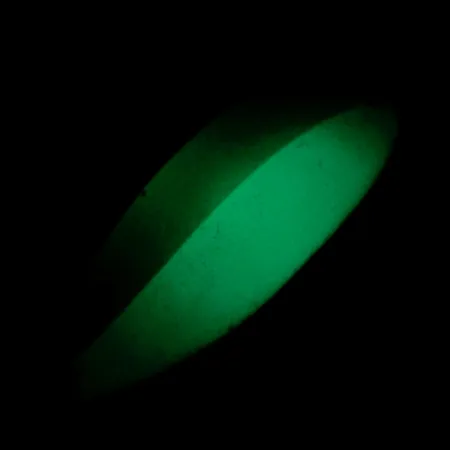 Vintage Seneca Little Cleo (Hula Girl) Glow, 2/3oz White / Green / Nickel fishing spoon #6969