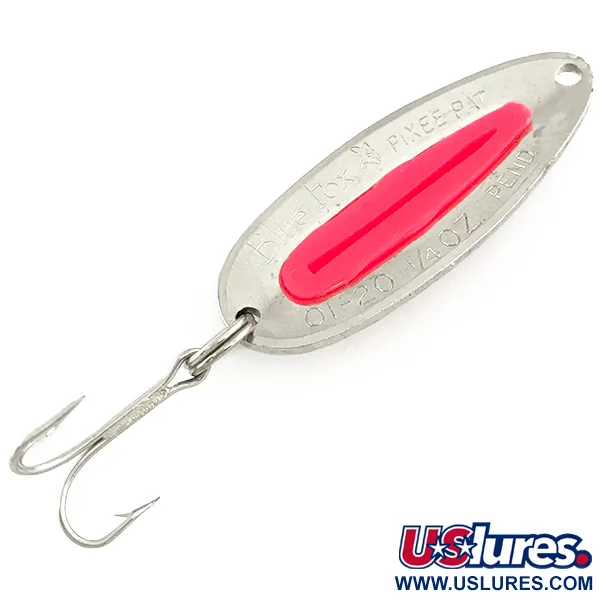 Vintage   Blue Fox Pixee UV, 1/4oz Hammered Nickel / Pink fishing spoon #6976
