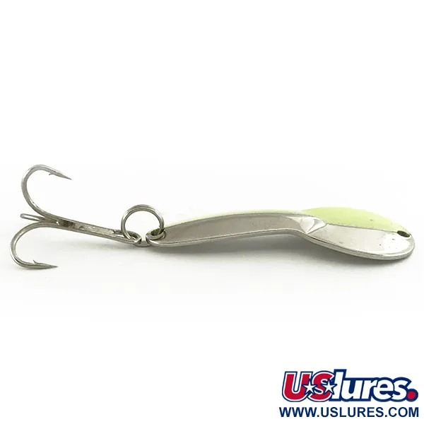 Vintage  Acme Dazzler #2, 1/4oz Green / Nickel fishing spoon #15742