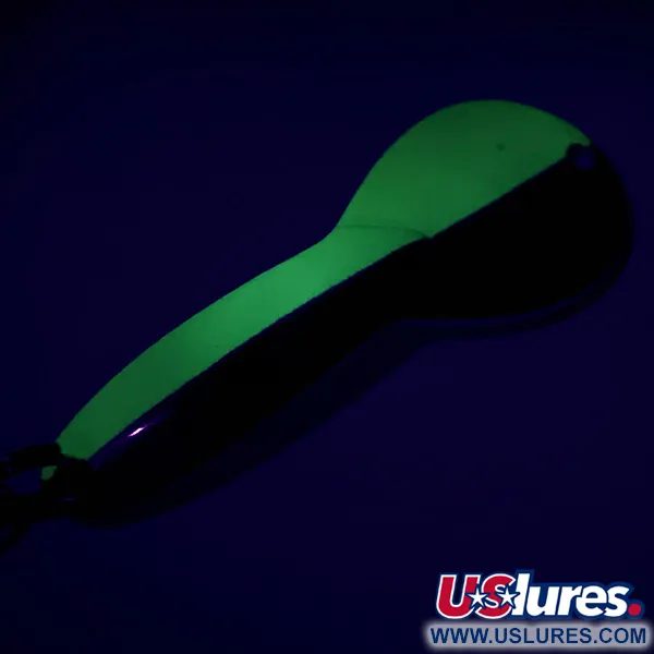 Vintage  Acme Dazzler #2, 1/4oz Green / Nickel fishing spoon #15742
