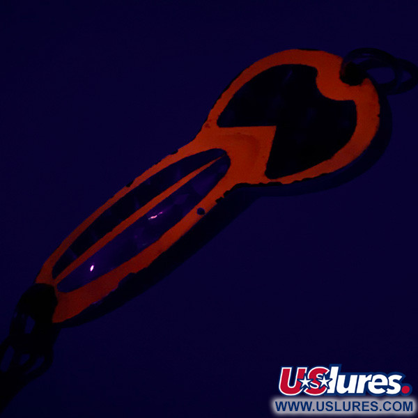 Vintage   Loco 2 Glen Evans UV, 1/4oz Red / Nickel UV Glow in UV light, Fluorescent  fishing spoon #6985