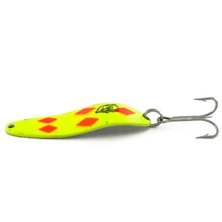Vintage Eppinger Dardevle Cop-E-Cat 7300 UV, 1/3oz Fluorescent Yellow / Nickel fishing spoon #6988