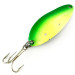 Vintage  Seneca Little Cleo (Hula Girl) UV, 1/3oz Yellow / Green / Nickel fishing spoon #6996