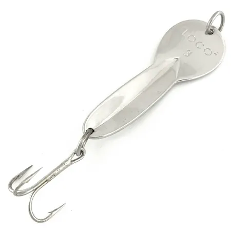 Vintage Luhr Jensen Loco 3, 3/5oz Nickel fishing spoon #7000