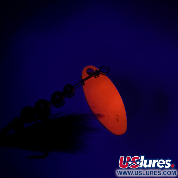 Renosky Lures Swiss Swing UV, 3/32oz Fluorescent Orange UV Glow in UV light, Fluorescent spinning lure #7013