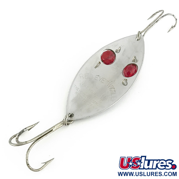 Vintage  Hofschneider Red Eye Wiggler, 1oz Nickel / Red fishing spoon #7024