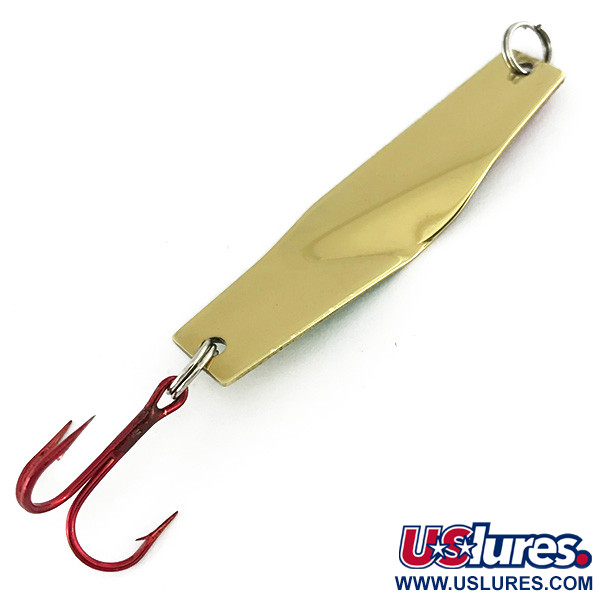 Vintage  Z-RAY Lures Z-Ray Model 125, 2/5oz Gold / Red / Green fishing spoon #7031