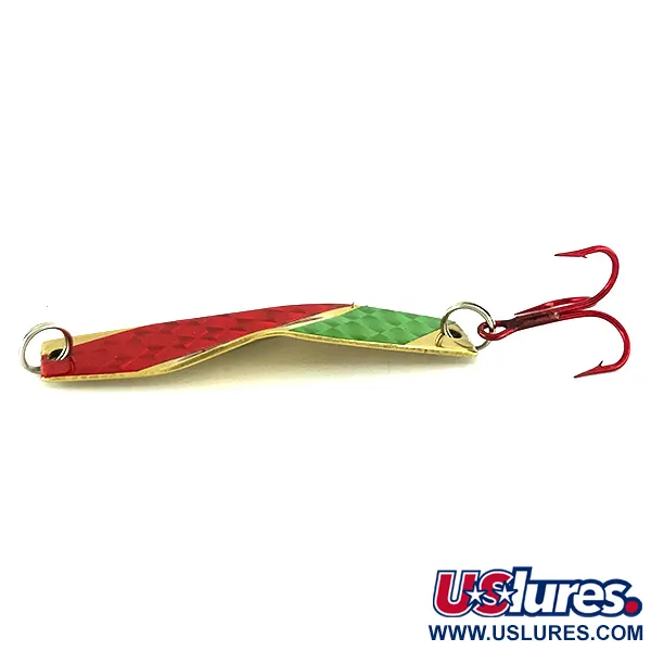 Vintage  Z-RAY Lures Z-Ray Model 125, 2/5oz Gold / Red / Green fishing spoon #7031