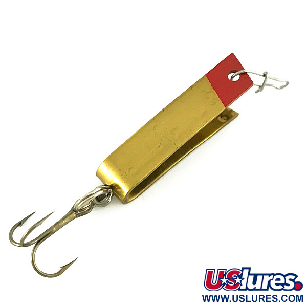 Vintage Luhr Jensen Super-Duper 501, 3/32oz Gold / Red fishing spoon #7047