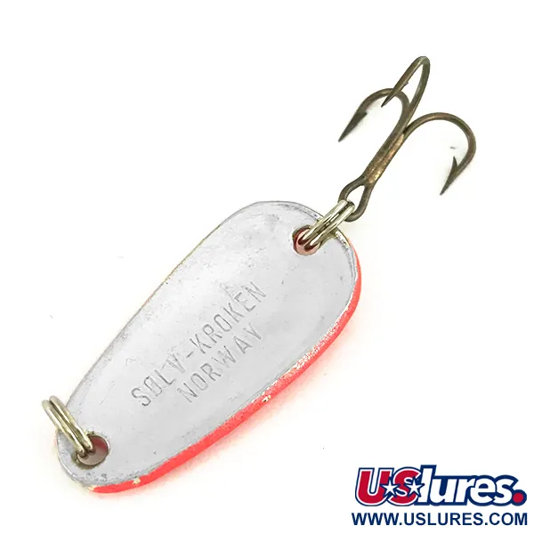 Vintage   Sølvkroken Spesial Classic UV, 1/4oz Red / Silver fishing spoon #7048
