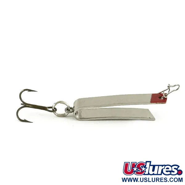 Vintage Luhr Jensen Super-Duper 502, 3/32oz Nickel / Red fishing spoon #7049