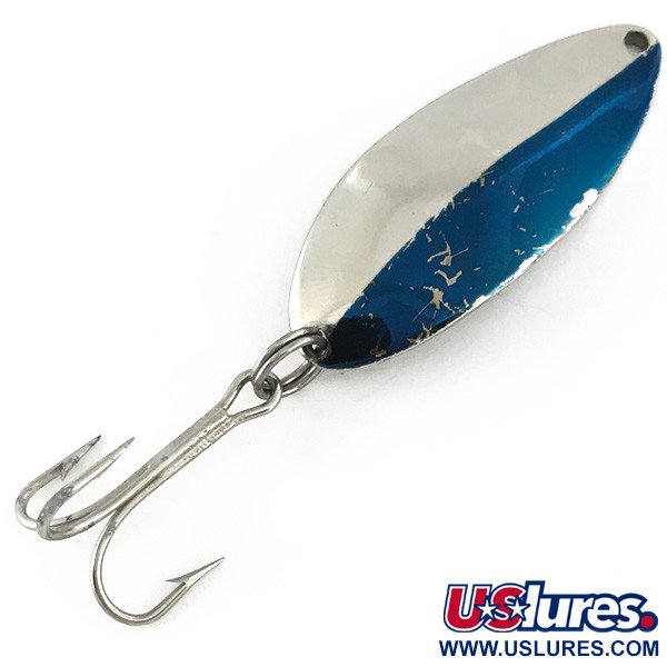 Vintage  Seneca Little Cleo (Hula Girl), 2/3oz Nickel / Blue fishing spoon #7052