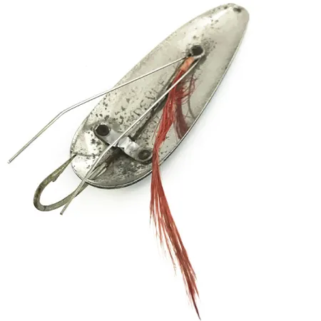 Vintage Eppinger Weedless Dardevle, 1oz Black / White / Nickel fishing spoon #7068