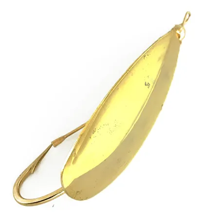 Vintage Weedless Johnson Silver Minnow, 3/4oz Gold fishing spoon #7069