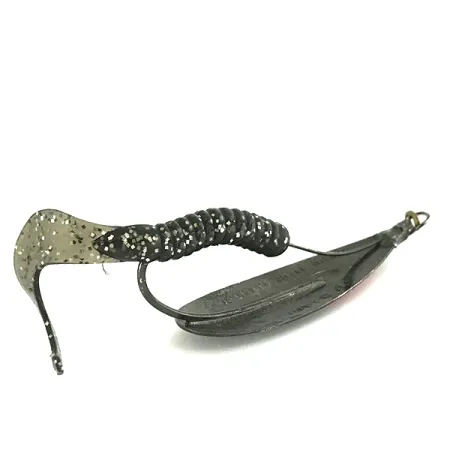 Vintage Weedless Johnson Silver Minnow, 1/2oz Black / Red fishing spoon #7071