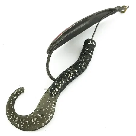 Vintage Weedless Johnson Silver Minnow, 1/2oz Black / Red fishing spoon #7071