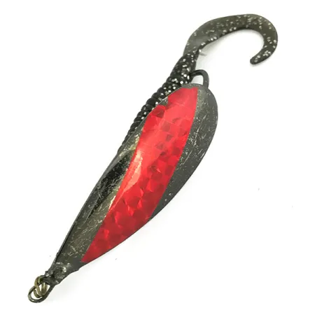 Vintage Weedless Johnson Silver Minnow, 1/2oz Black / Red fishing spoon #7071