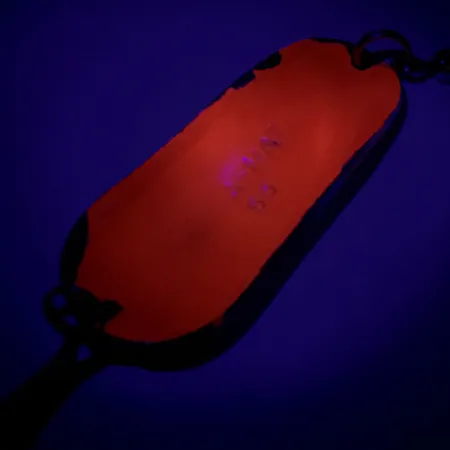 Vintage Gibbs Delta Kit-A-Mat #55, 1oz Silver / Orange UV  Glow in UV light, Fluorescent fishing spoon #7086