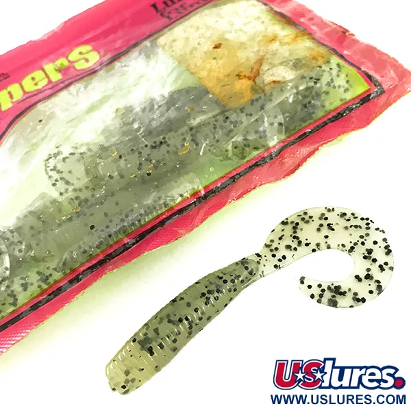 Chompers Single Tail Grub 8pcs, Chartreuse Pepper fishing #7088