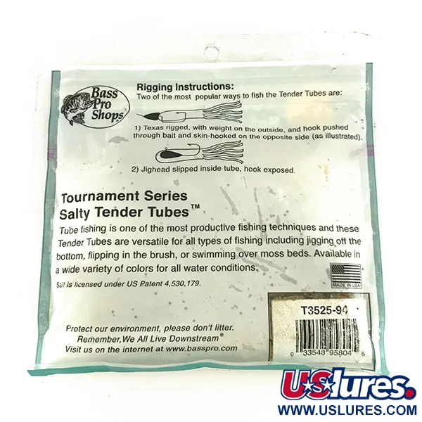   Bass Pro Shops Salty Tender Flipping Tubes soft bait 7pcs,  Green Pumpkin  fishing #7089