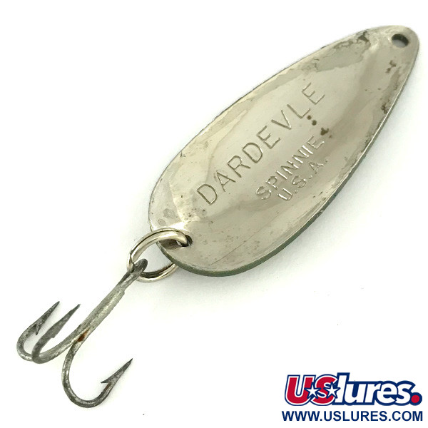 Vintage  Eppinger Dardevle Spinnie, 1/3oz Frog / Nickel fishing spoon #7098