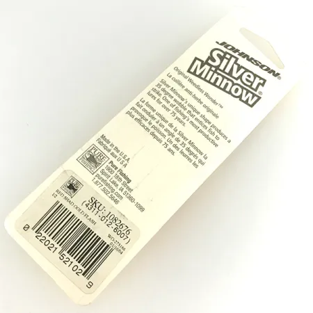 Vintage Weedless Johnson Silver Minnow, 1/2oz New fishing spoon #7102