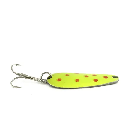 Vintage Nebco Tor-P-Do 2 UV, 1/2oz Yellow / Red / Nickel fishing spoon #7109